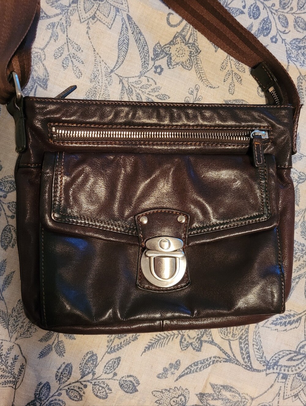 Danier Brown Leather Crossbody Bag